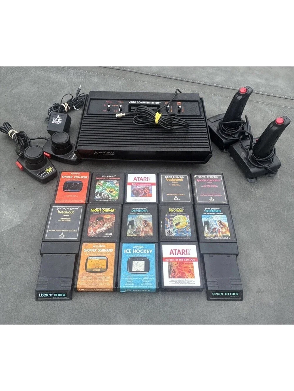 Atari 2600 Darth Vader Console System Bundle Tested with Controllers & 15 Games